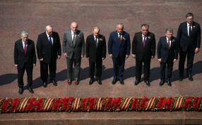 Russian President Vladimir Putin at flower-laying ceremony at Tomb of Unknown Soldier